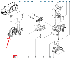 Подушка двигуна Новий оригінал 112106137R Renault