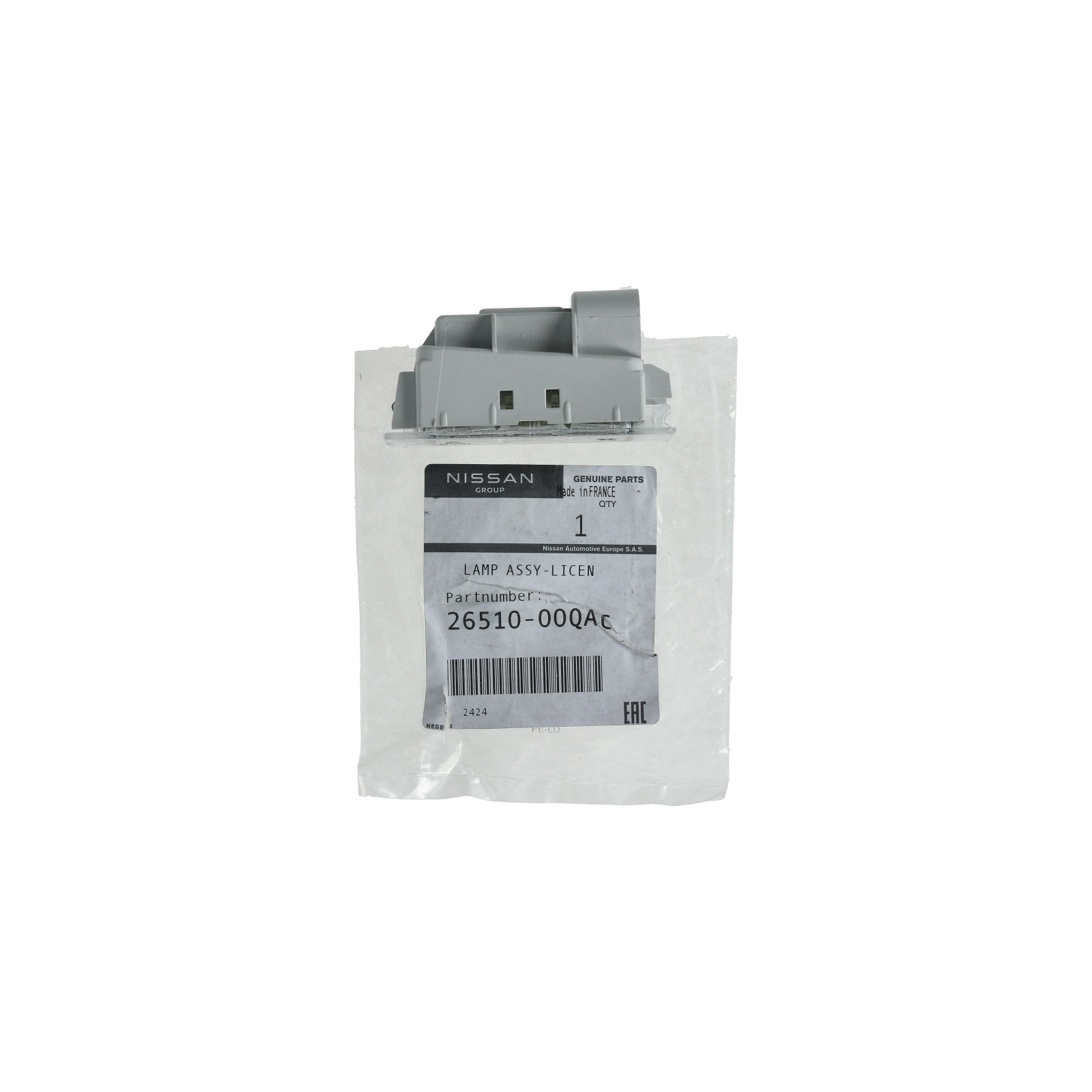 Лампа підсвічування номерного знака Оригінал 2651000QAC 7701036245 Renault Nissan main product photo